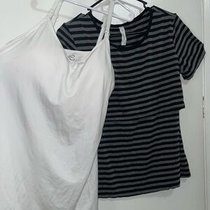 Striped black grey Breastfeeding tshirt and tank top- sosolism + under control